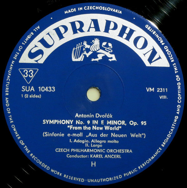 Antonín Dvořák, The Czech Philharmonic Orchestra / Karel Ančerl : From The New World (Symphony No. 9 In E Minor) (LP, Album, Mono, RP)