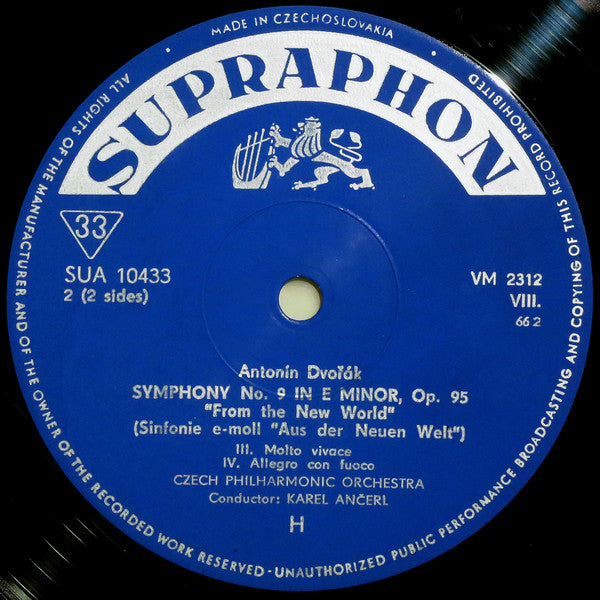Antonín Dvořák, The Czech Philharmonic Orchestra / Karel Ančerl : From The New World (Symphony No. 9 In E Minor) (LP, Album, Mono, RP)