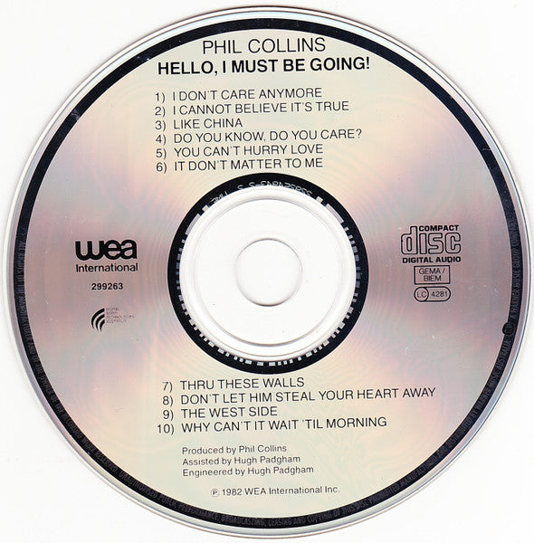 Phil Collins : Hello, I Must Be Going (CD, Album, RE)