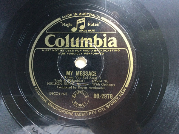 Nelson Eddy : My Message / Because (Shellac, 10")