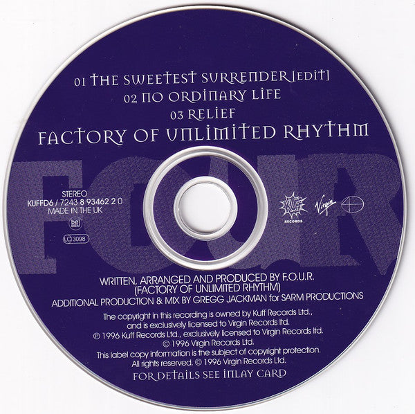 F.O.U.R. : The Sweetest Surrender (CD, Single)