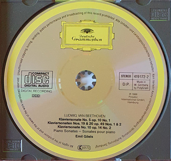 Emil Gilels : Beethoven - Klaviersonaten Nos.5-10-19&20  (CD)