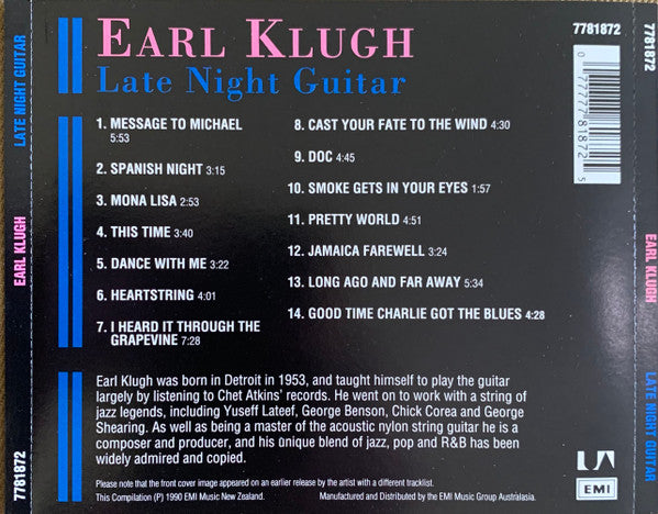 Earl Klugh : Late Night Guitar (CD, Comp)