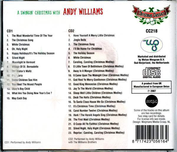 Andy Williams, The Williams Brothers (3) : A Swingin' Christmas With Andy Williams (2xCD, Comp)