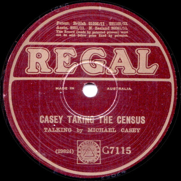 Michael Casey (2) : Casey Taking The Census / Casey At The Dentist's (Shellac, 10", RP)