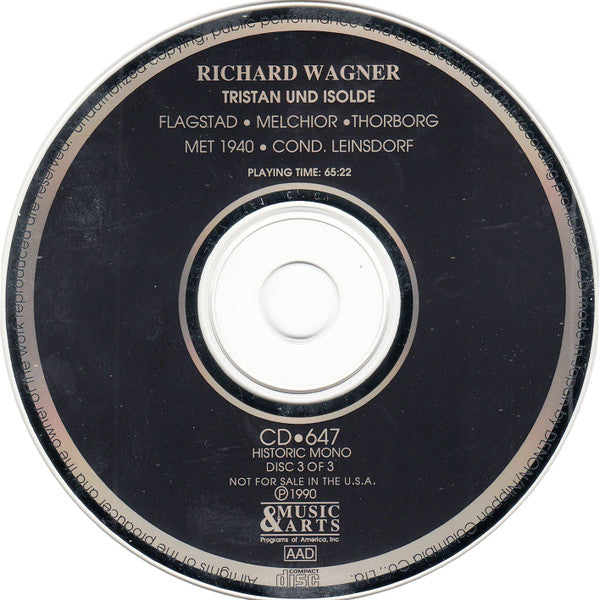 Richard Wagner, Kirsten Flagstad, Lauritz Melchior, Julius Huehn, Kerstin Thorborg, Emanuel List, Erich Leinsdorf : Tristan Und Isolde, Met 1940 (3xCD, Mono, AAD)