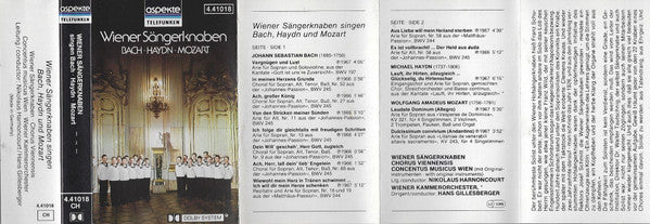 Wiener Sängerknaben* - Bach*, Haydn*, Mozart* : Wiener Sängerknaben Singen Bach, Haydn Und Mozart Singen Bach, Haydn Und Mozart (Cass, Comp, RE, Dol)