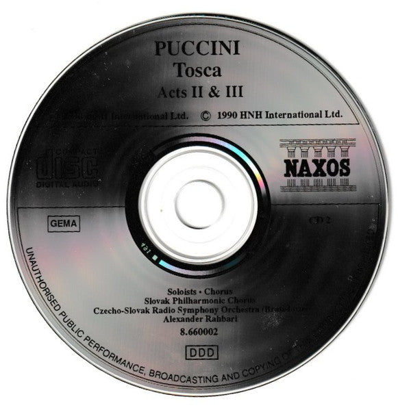 Puccini*, Miricioiu* • Lamberti* • Carroli*, Slovak Philharmonic Chorus, Czecho-Slovak Radio Symphony Orchestra (Bratislava)*, Alexander Rahbari : Tosca (2xCD, Album)