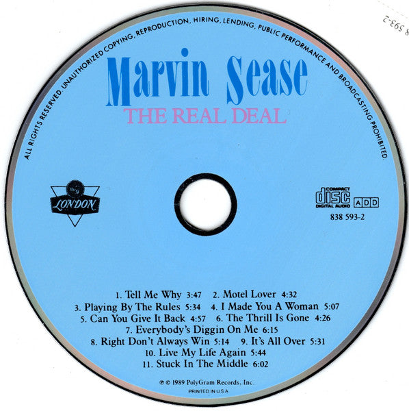 Marvin Sease : The Real Deal (CD, Album, RE)