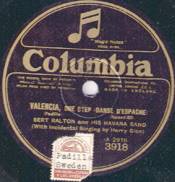 Bert Ralton's Havana Band : Always / Valencia (Shellac, 10", 80 RPM)