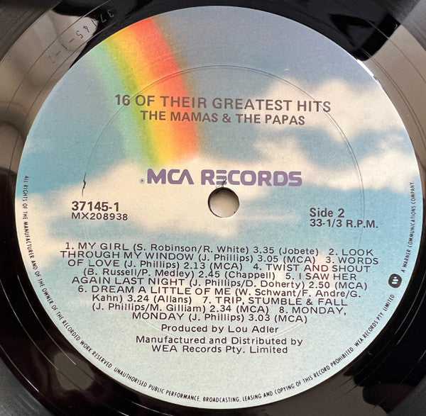 The Mamas & The Papas : 16 Of Their Greatest Hits (LP, Comp, RE)