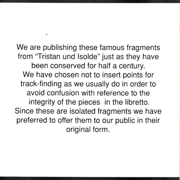 Richard Wagner, Kirsten Flagstad, Einar Beyron, Elsa Cavelti, Paul Schöffler, Coro Del Teatro Alla Scala, Orchestra Del Teatro Alla Scala, Victor De Sabata : Tristan Und Isolde, La Scala Milan, 1947 (Fragments) (CD)