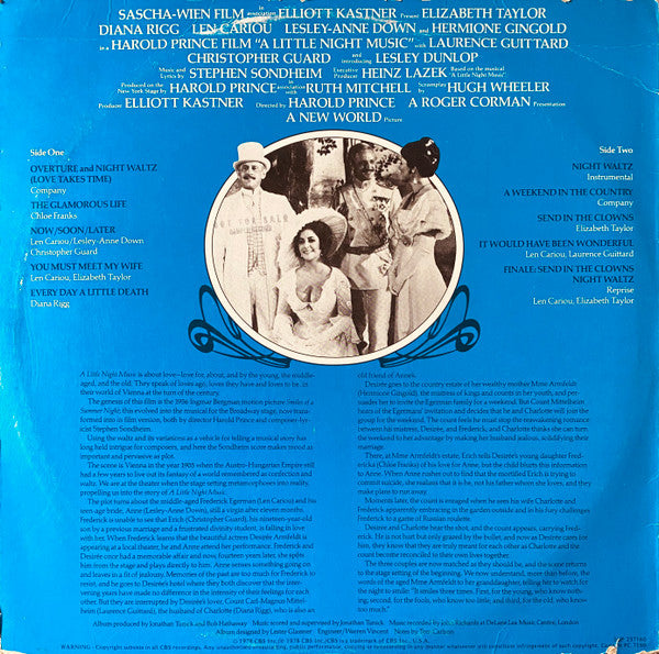 Various : A Little Night Music (Original Motion Picture Soundtrack) (LP, Album)