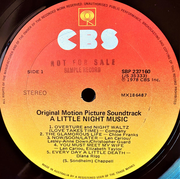 Various : A Little Night Music (Original Motion Picture Soundtrack) (LP, Album)
