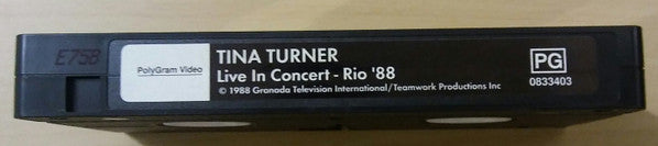 Tina Turner : Rio'88 (Live In Concert / Rio De Janeiro) (VHS, PAL)