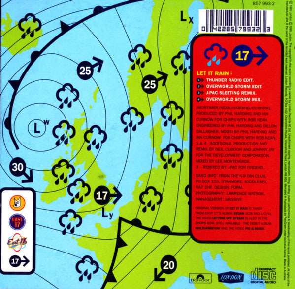 East 17 : Let It Rain (CD, Single, Car)