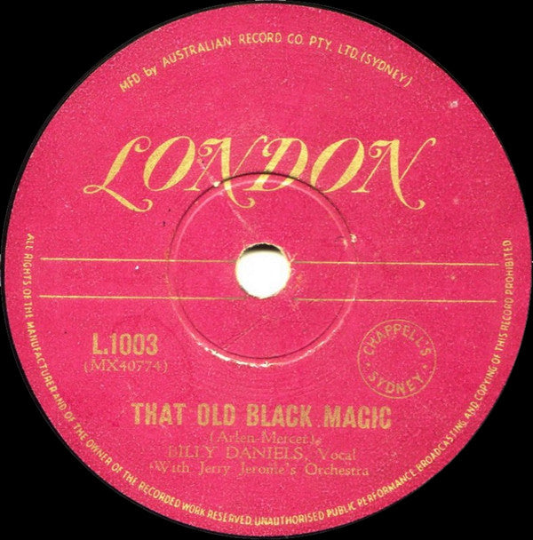 Billy Daniels With Jerry Jerome And His Orchestra : That Old Black Magic / Love Is A Lovely Thing (Shellac, 10")