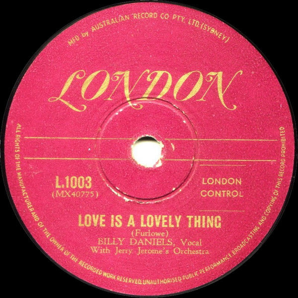 Billy Daniels With Jerry Jerome And His Orchestra : That Old Black Magic / Love Is A Lovely Thing (Shellac, 10")