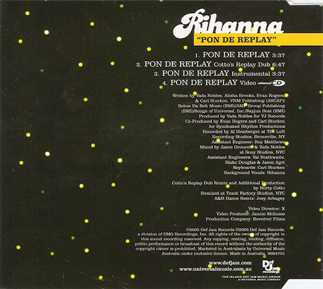 Rihanna : Pon De Replay (CD, Single, Enh)