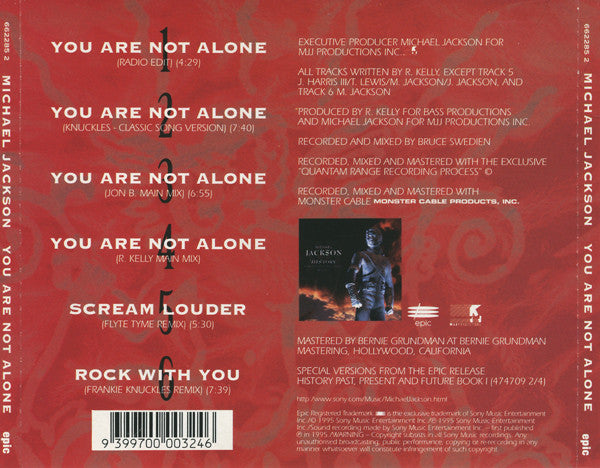 Michael Jackson : You Are Not Alone (CD, Single)