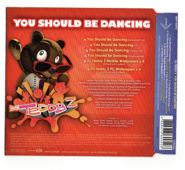DJ Teddy Z : You Should Be Dancing (CD, Single, Enh)