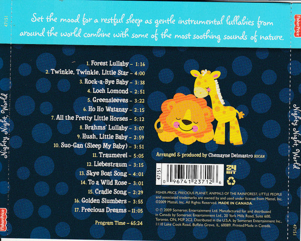 Unknown Artist : Nighty Night, World Soothing Lullabies With Nature Sounds (CD, Album, 24 )