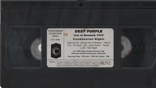Deep Purple : Scandinavian Nights (Live In Denmark 1972) (VHS, Mono, RE, PAL)