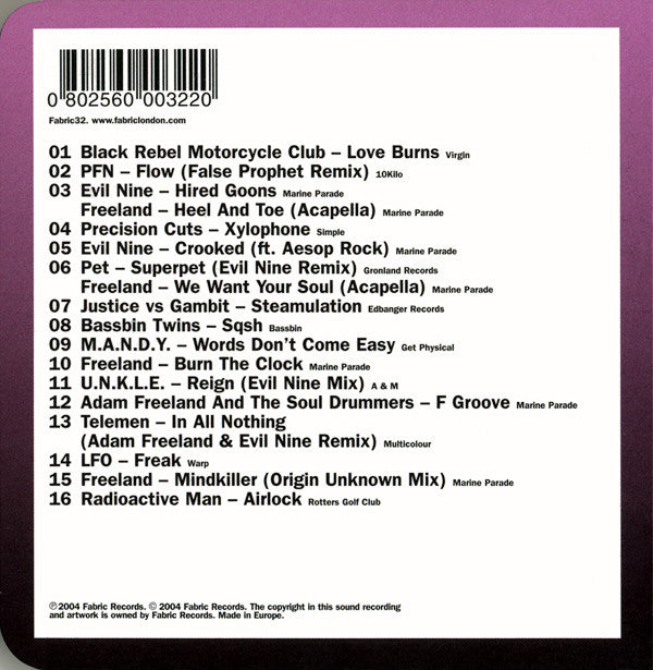 Adam Freeland : FabricLive. 16 (CD, Mixed, Met)