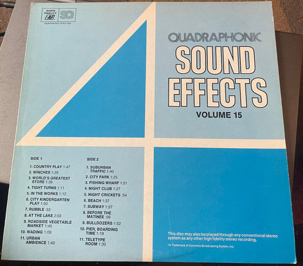 No Artist : Sound Effects, Volume 15 (LP, Quad, Son)