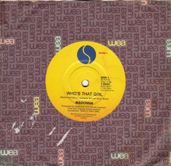 Madonna : Who's That Girl (7", Single)