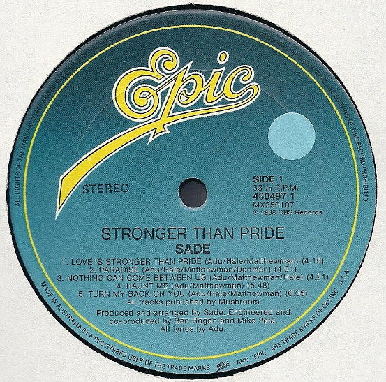 Sade : Stronger Than Pride (LP, Album)