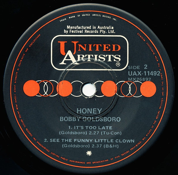 Bobby Goldsboro : Honey (7", EP, Mono, RE)