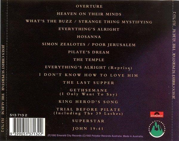 Jesus Christ Superstar - 1992 Australian Cast* : Jesus Christ Superstar: The Album (CD, Album)