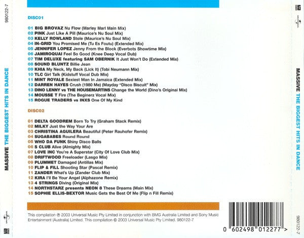 Various : Massive The Biggest Hits In Dance (2xCD, Comp, Mixed)