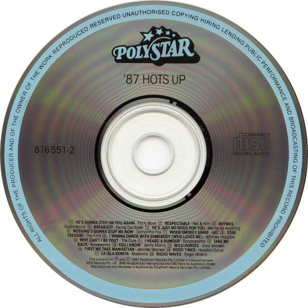 Various : '87 Hots Up (CD, Comp)