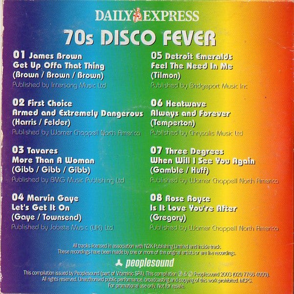 Various : 70s Disco Fever (CD, Comp, Promo)