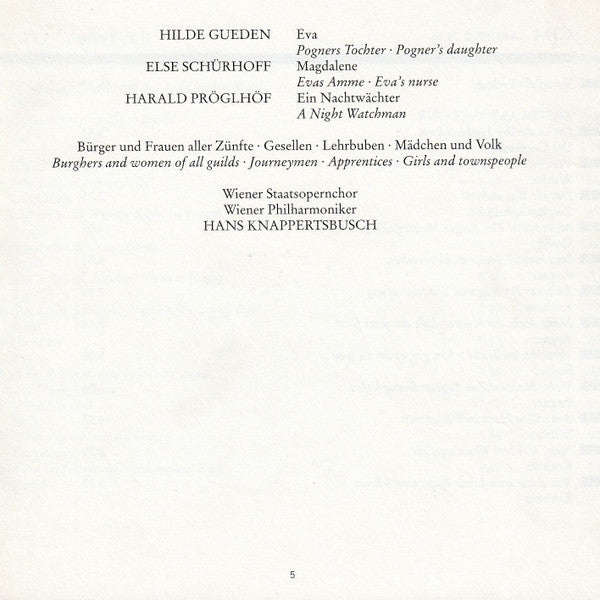 Wagner*, Paul Schöffler, Treptow*, Dermota*, Gueden*, Edelmann*, Dönch*, Wiener Philharmoniker, Knappertsbusch* : Die Meistersinger von Nürnberg (4xCD, Mono, RM)