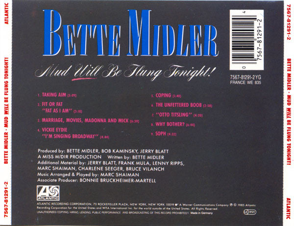 Bette Midler : Mud Will Be Flung Tonight! (CD, Album)