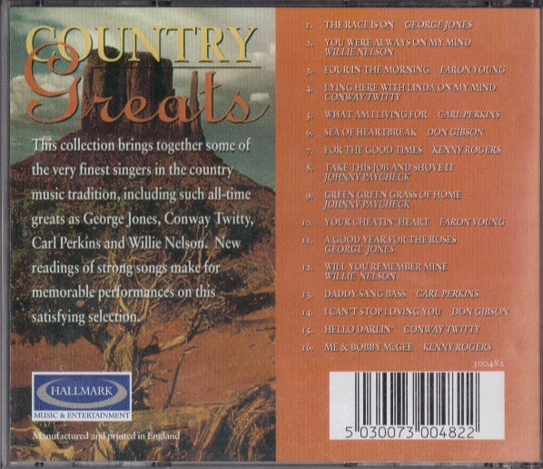 Various : Country Greats (CD, Comp)