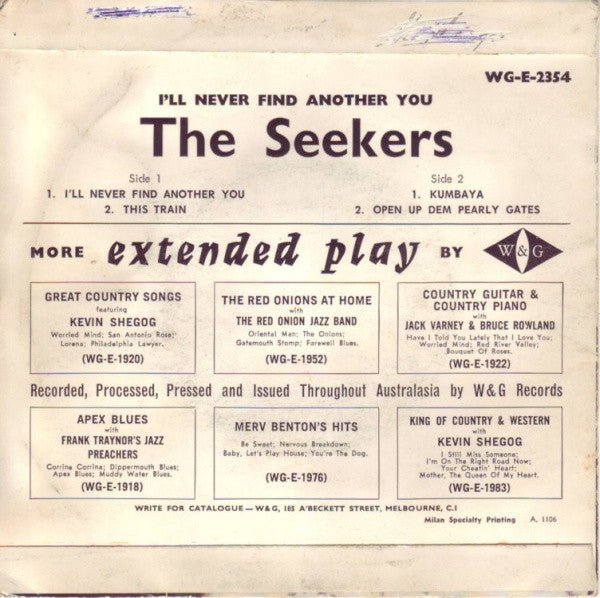The Seekers : I'll Never Find Another You (7", EP)