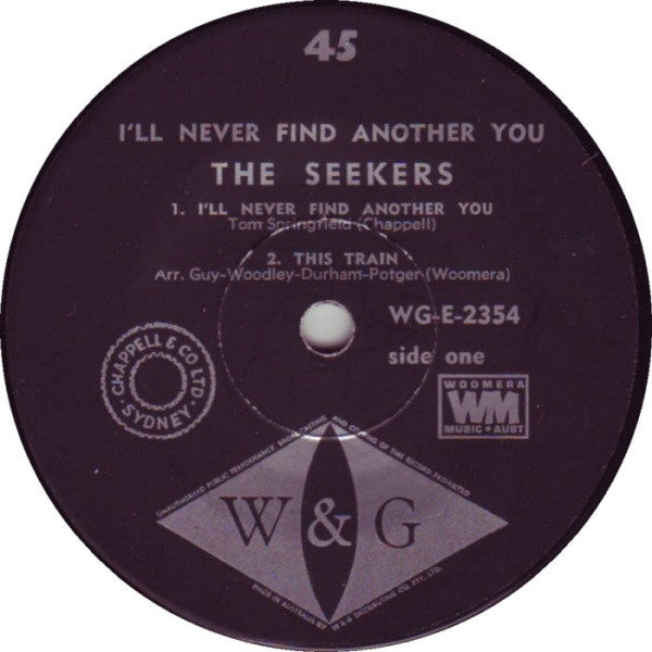 The Seekers : I'll Never Find Another You (7", EP)