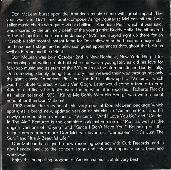 Don McLean : Classics (CD, Comp, RP)