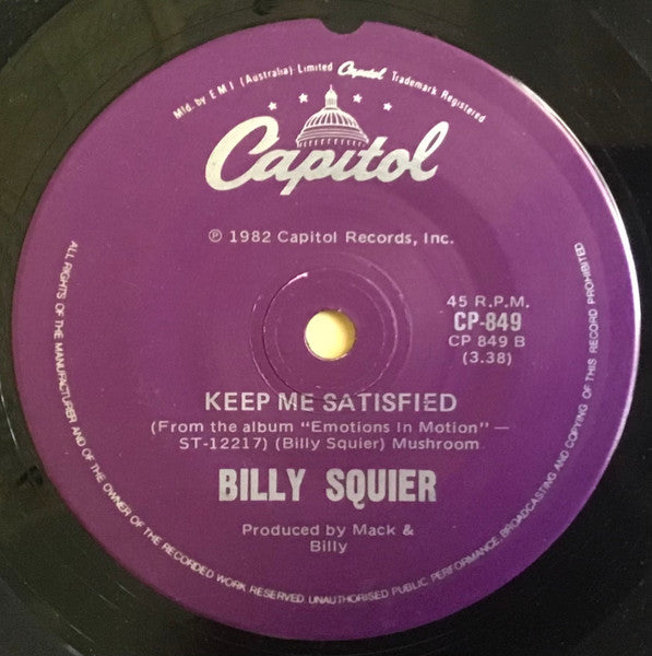 Billy Squier : Everybody Wants You (7", Single)