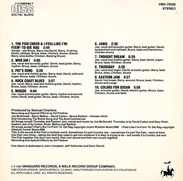 Country Joe And The Fish : I-Feel-Like-I'm-Fixin'-To-Die (CD, Album, RE, RM)