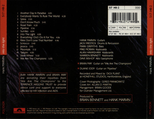 Hank Marvin : Into The Light (CD, Album, RE, PMD)