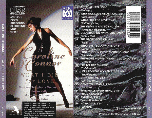 Caroline O'Connor : What I Did For Love (CD, Album)
