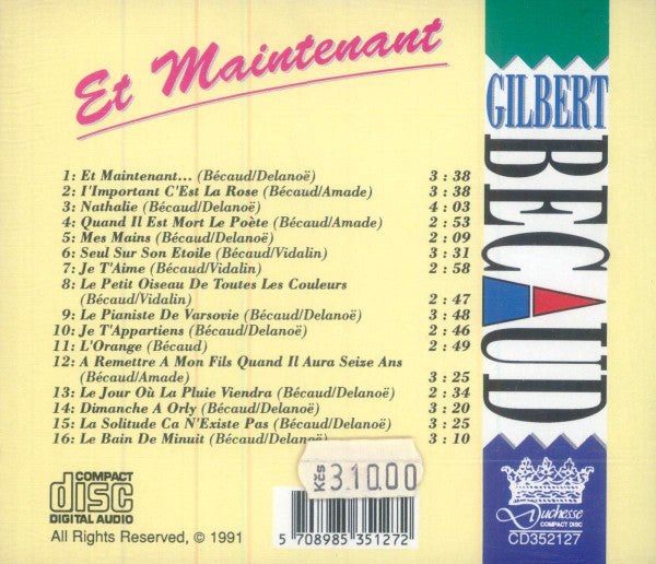 Gilbert Bécaud : Et Maintenant (CD, Comp)