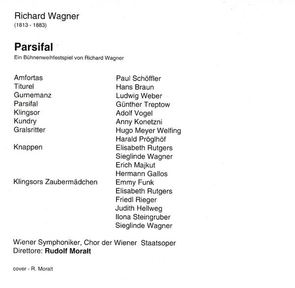 Richard Wagner, Anny Konetzni, Günther Treptow, Ludwig Weber, Paul Schöffler, Rudolf Moralt : Parsifal, Wien / Die Walküre Act 1 (4xCD, Album)