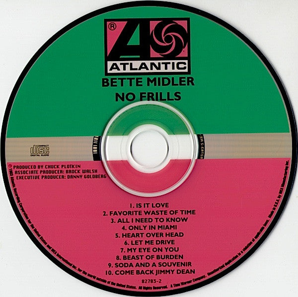 Bette Midler : No Frills (CD, Album, RE, RM)