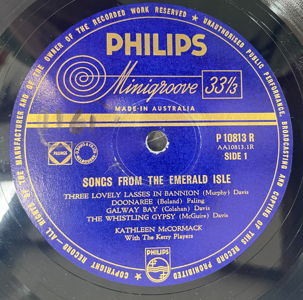 Kathleen McCormack With The Kerry Players : Songs From The Emerald Isle (10")